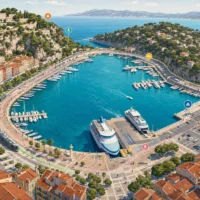 Plan du port de Nice, le vrai repère n’est pas la carte mais le trajet